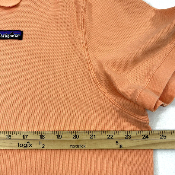 Patagonia Polo Shirt Mens XL Light‎ Orange Casual Short Sleeve Organic Cotton - Picture 8 of 11